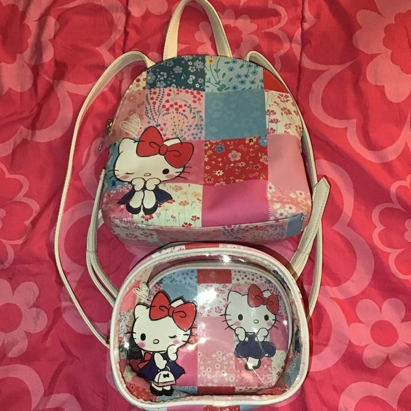 Rare Hello Kitty Floral Patchwork Loungefly Mini Backpack